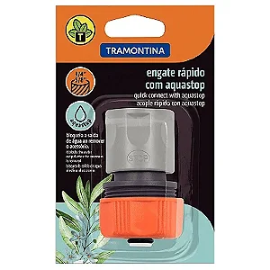 Engate Rápido com Aquastop Tramontina em Plástico para Mangueira 5/8" e 3/4"