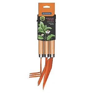 Conjunto para Jardinagem Tramontina Metálico com Cabo de Madeira - 3 Peças