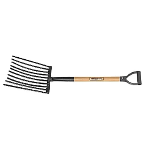 Forcado para Cascalho com 10 Dentes e Cabo de Madeira - 71 cm