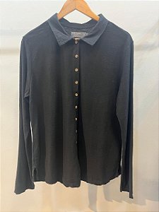 Camisa Feminina de Botões Preta