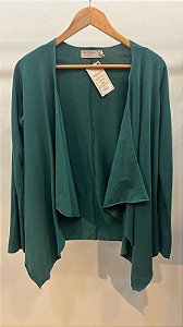 Cardigan Curto Verde Petróleo