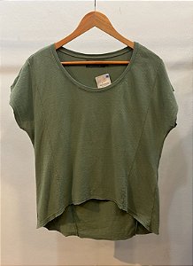 Blusa Recorte Crepe Verde