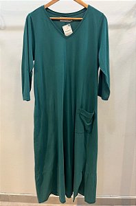 Vestido Pelotas Verde Petróleo