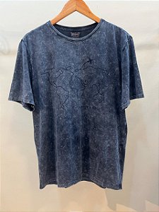 T-Shirt Masculina Silk Trip Addict Azul Marmo