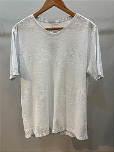 T-Shirt Masculina V Flamê Branca