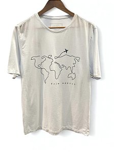 T-Shirt Masculina Silk Azul Trip Addict Branca