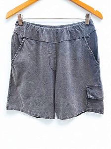 Bermuda Feminina Moletinho Azul Marmo