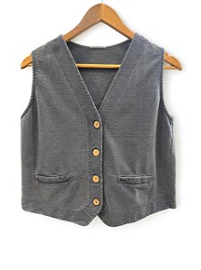 Colete Moletinho Azul Marmo