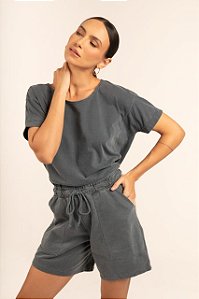 Bermuda Feminina Azul Marmo