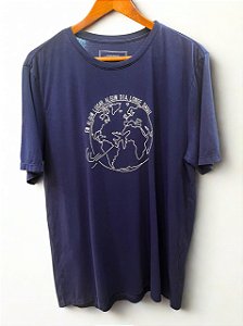 T-Shirt Masculina Silk Algum Lugar Marinho