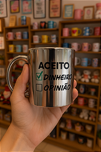 Caneca Cromada Prata - Cerâmica Live Personalizada