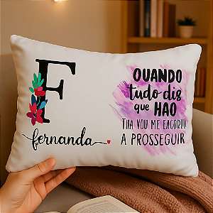 Almofada Personalizada com Enchimento – Modelo Retangular com Zíper Invisível