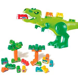 Brinquedo Infantil Baby Land Dino Jurássico Cardoso Toys Com 30 Blocos