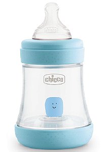 Mamadeira Perfect 5 Azul 150ml (0m+) Fluxo Lento - Chicco