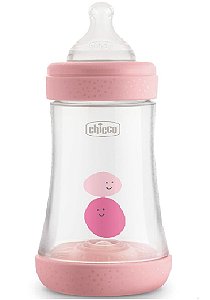 Mamadeira Perfect Rosa 240ml Fluxo Médio (+2M) - Chicco