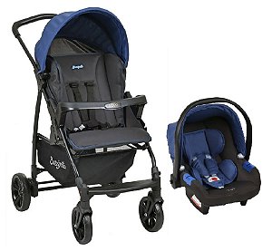 Carrinho De Bebê Ecco Azul Com Bebê Conforto - Burigotto