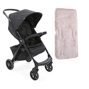 Carrinho De Bebê Chicco Kwik One Basic Com Capa Estrela Rosa