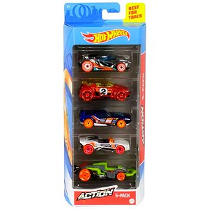Conjunto 5 Carrinhos Hot Wheels Action - Mattel