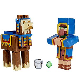 Boneco Minecraft Vendedor Ambulante e Lhama - Mattel