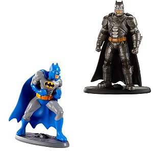Kit Mini Figura Batman Armored e Batman Roupa Azul