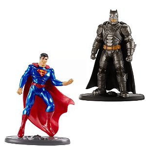 Kit Mini Figura DC Batman Armored e Superman