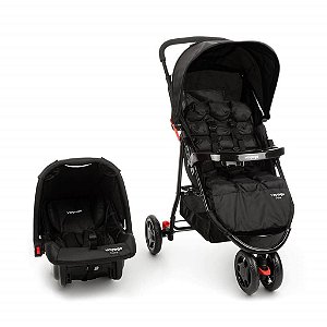 Carrinho de Bebe Travel System Delta Duo Pro Preto - Voyage