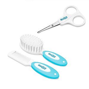 Kit Higiene Com Pente Escova e Tesoura Para Bebês