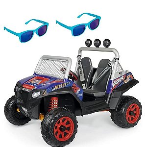 Carro Elétrico Infantil Polaris Ranger com 2 un Oculos Azul