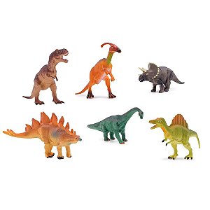 Brinquedo Dinossauro 6 Unidades Jurassic Fun - Multikids