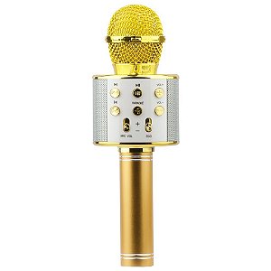 Microfone Karaokê Infantil com Bluetooth Dourado - Toyng