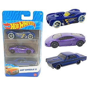 Kit com 3 Carros Hot Wheels Modelo 5 - Mattel