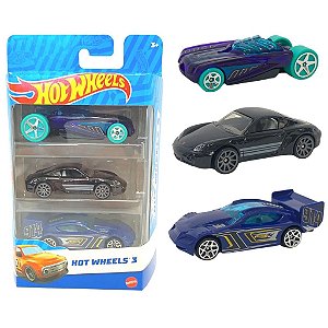Kit com 3 Carros Hot Wheels Modelo 6 - Mattel