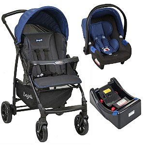 Carrinho Ecco CZ Azul com Bebê Conforto e Base - Burigotto