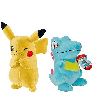 Kit Pokemon Pikachu e Totodile  - Sunny Brinquedos