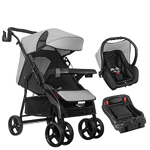 Carrinho de Bebê Preto Nivo Travel System c/ Base-Tutti Baby