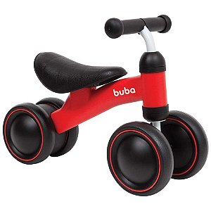 Bicicleta de Equilíbrio 4 Rodas Vermelho - Buba