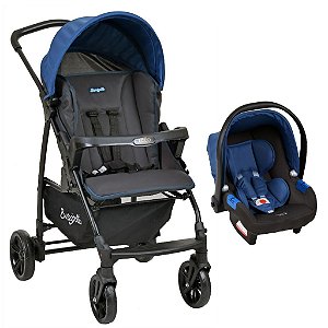 Carrinho de Bebê Ecco Azul com Bebê Conforto - Burigotto