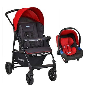 Carrinho de Bebê Ecco Vermelho com Bebê Conforto - Burigotto