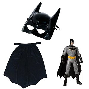 Boneco e Kit com Capa e Máscara do Batman - Baby Brink