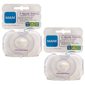 Kit 4 Protetores de Seios Tam.1 Nipple Shields - Mam
