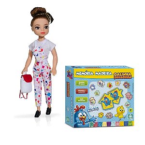 Boneca Disney Bia e Jogo da Memória Galinha Pintadinha