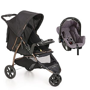 Carrinho Cross Trail com Bebê Conforto Grid Cinza