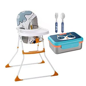 Cadeira De Alimentação Nick Com Bento Box E Talheres Azul