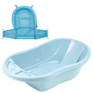 Banheira Infantil 29 litros com Rede Protetora de Banho Azul