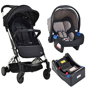 Carrinho de Bebê Zap c/ Bebê Conforto e Base Touring x