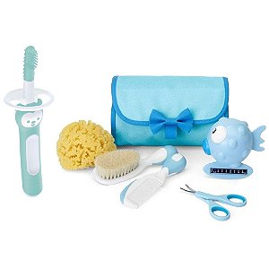 Kit Higiene Azul - Chico com Escova Massageadora de Gengiva