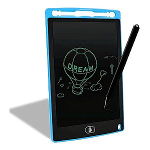 Tablet Infantil Lousa Mágica Azul Para Escrever e Desenhar