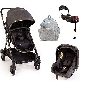 Carrinho Travel System Discover Black e Mochila Maternidade