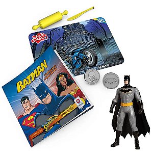 Kit Livro do Batman com Massinha de Modelar e Boneco Batman