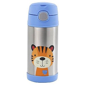 Garrafa Térmica Infantil com Canudo Azul Tigre - Clingo